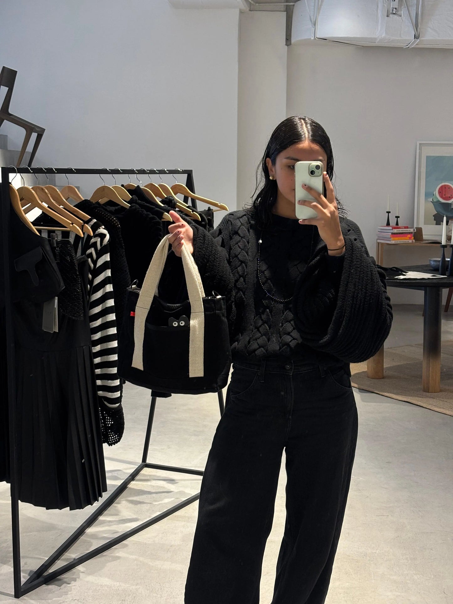 Mini Tote Bag Black - Petite y Segura