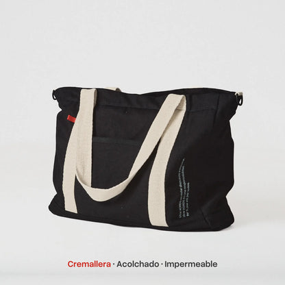 Tote Bag Esencial Zipper - Black - Cremallera y Protección