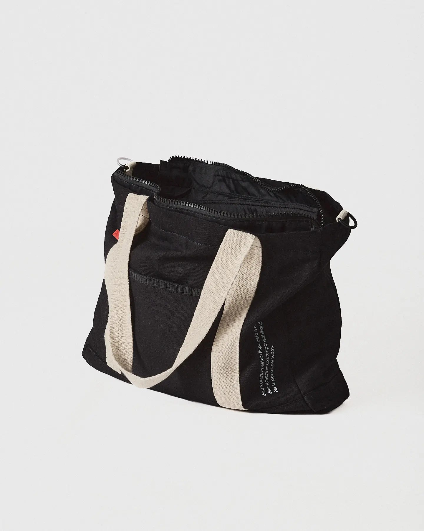 Tote Bag Esencial Zipper - Black - Cremallera y Protección