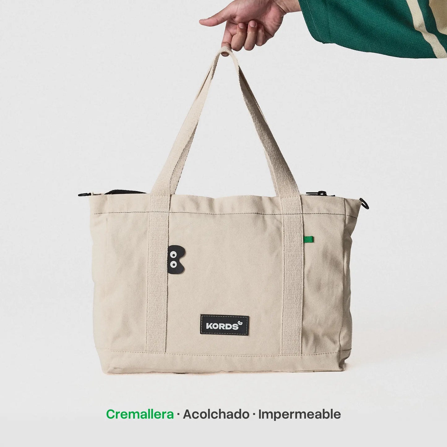 Tote Bag Esencial  Zipper - RAW - Cremallera y Protección