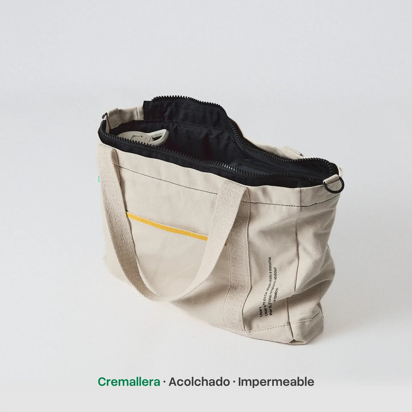 Tote Bag Esencial  Zipper - RAW - Cremallera y Protección