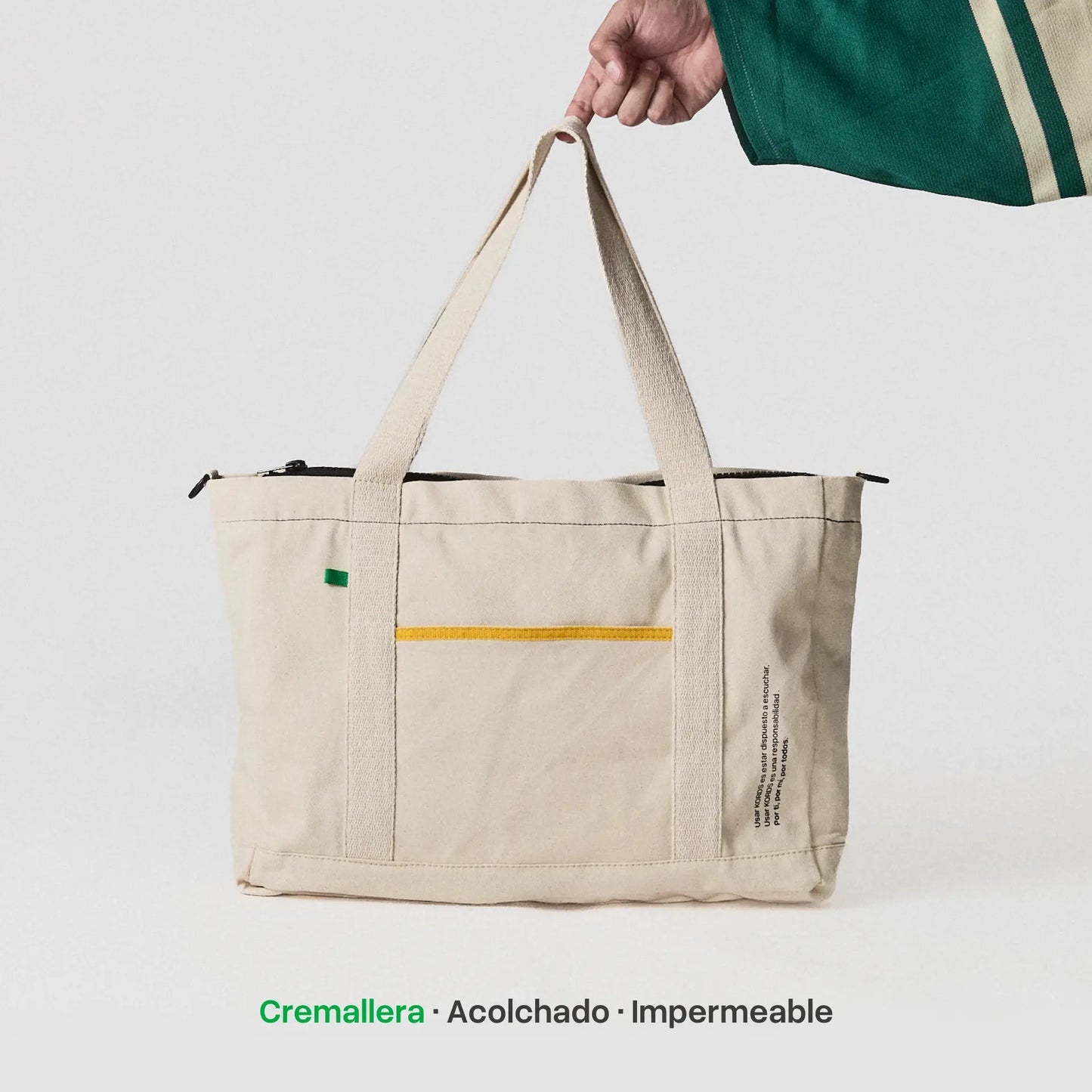 Tote Bag Esencial  Zipper - RAW - Cremallera y Protección