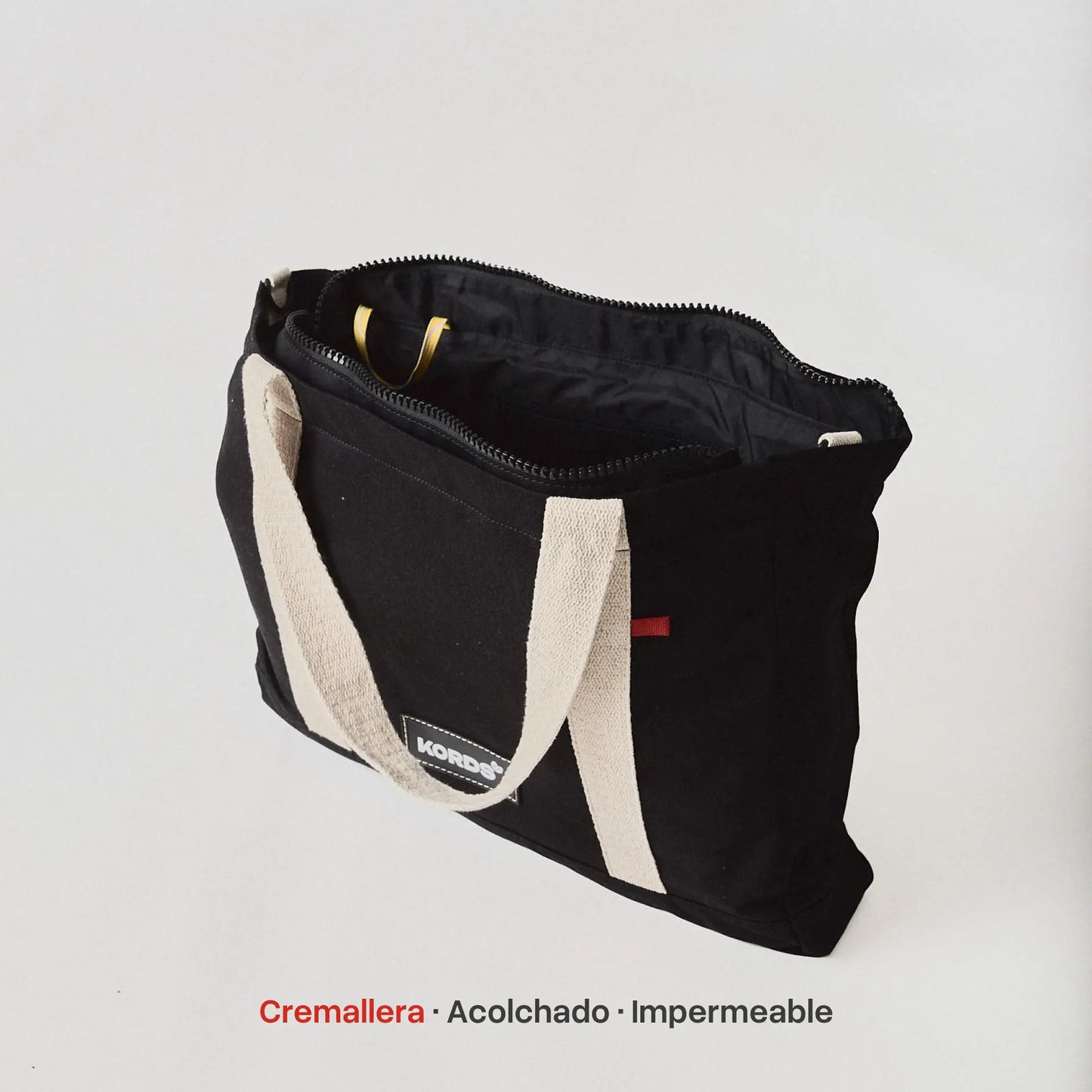 Tote Bag Esencial Zipper - Black - Cremallera y Protección