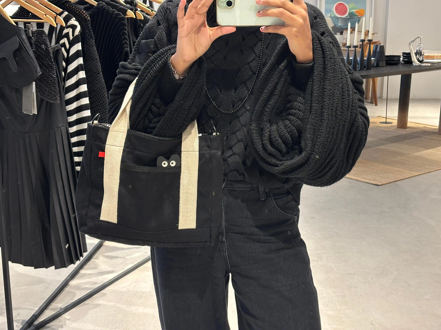 Mini Tote Bag Black - Petite y Segura